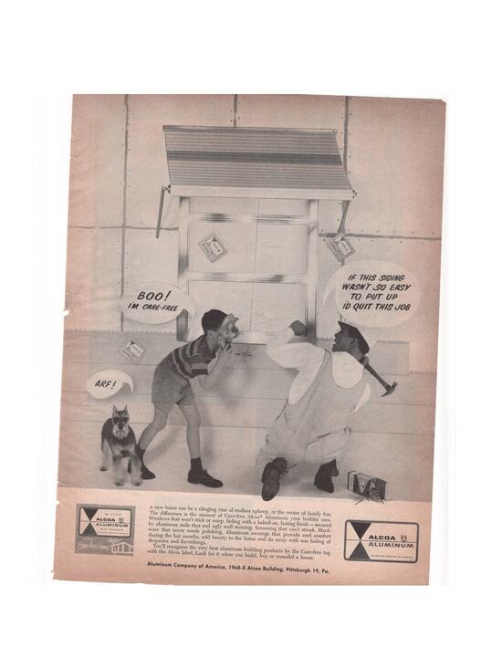 Alcoa Aluminum Siding Magazine Advertisement 1957 Vintage Home Improvement Child